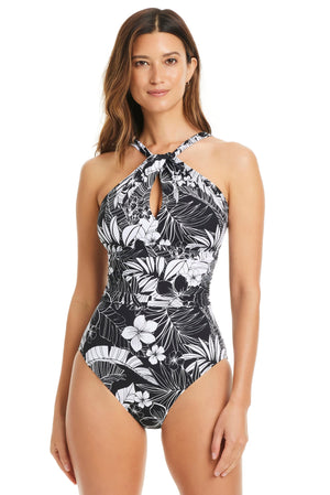 Double Duty Keyhole Premium One Piece Swimsuit - Bleu Rod Beattie