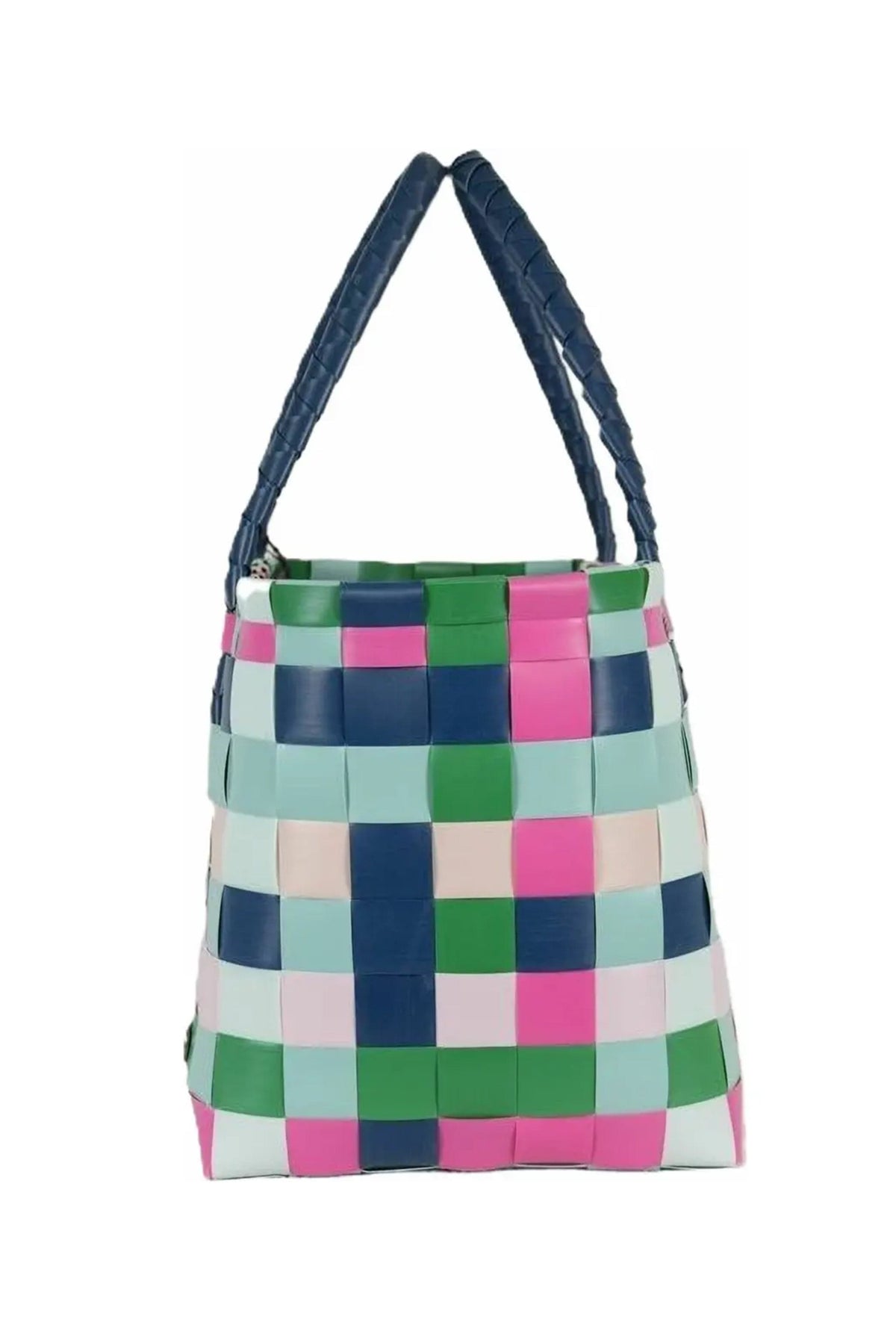Paris Brights Mix Recycled Tote bag in blue with colorful pattern, stylish eco-friendly bag by Paris.
