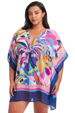 NEW! Plus Size Living Color Caftan Cover Up