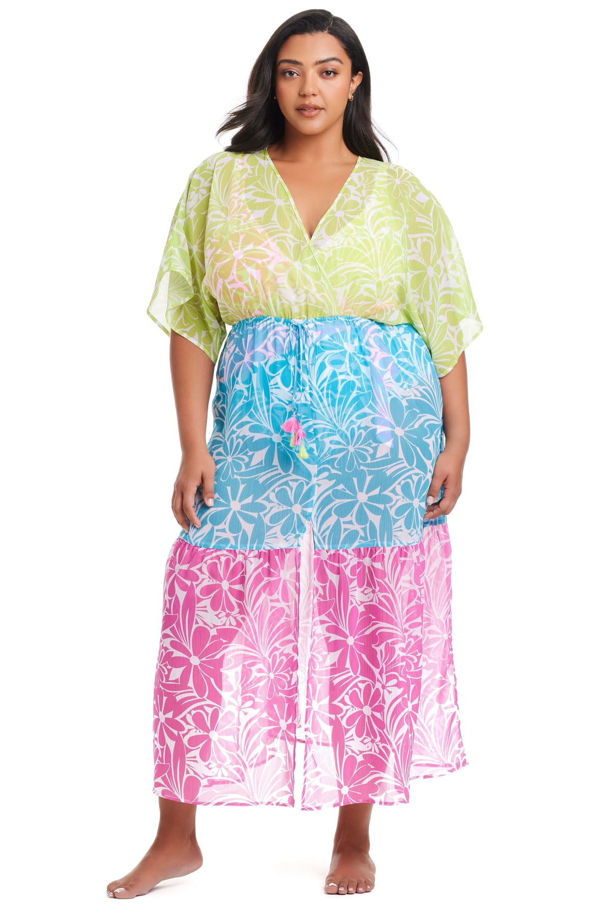 Plus Size Sock It To Me Long Cover Up Dress - Bleu Rod Beattie
