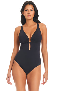 Ring Me Up Cross-Back One-Piece Swimsuit - Bleu Rod Beattie