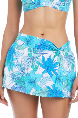 Bleu Rod Beattie Riviera Retreat draped skirted bikini bottom with hipster fit, featuring stylish and comfortable swimwear design.