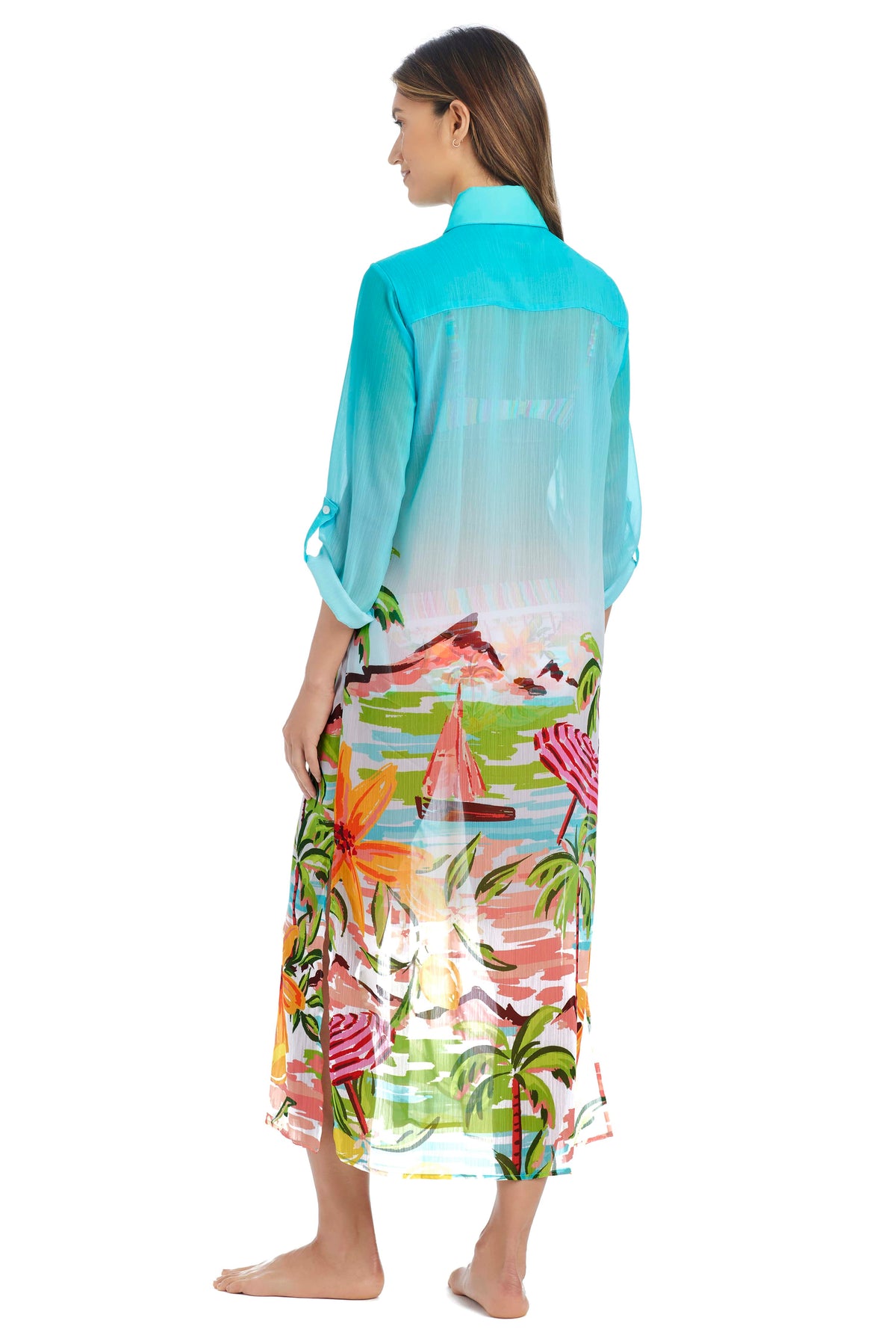 Bleu Rod Ciao, Capri! shirt cover-up in lightweight fabric, with relaxed fit and stylish design, perfect for beach or poolside wear.