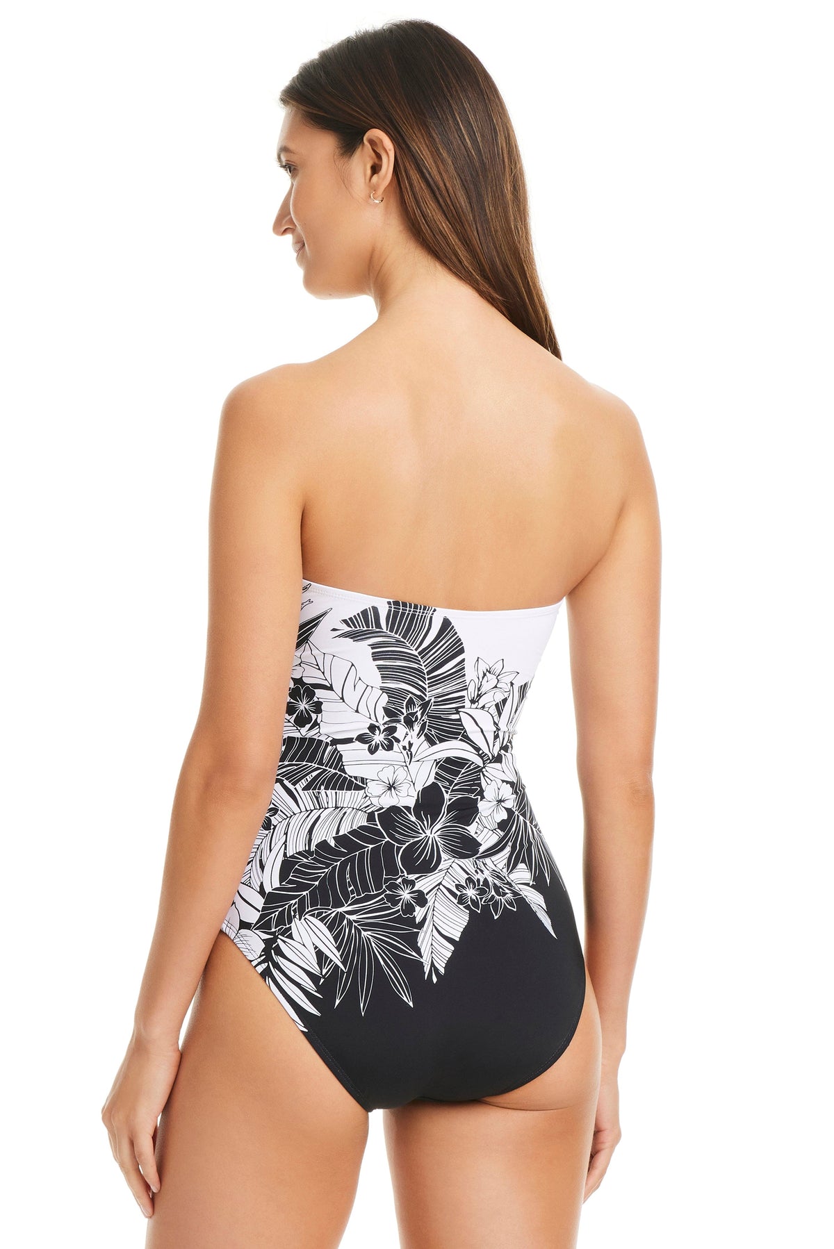 Double Duty Shirred Bandeau Premium One Piece Swimsuit - Bleu Rod Beattie