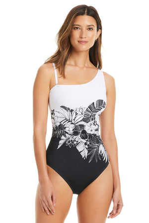 Double Duty Shoulder Premium One Piece Swimsuit - Bleu Rod Beattie