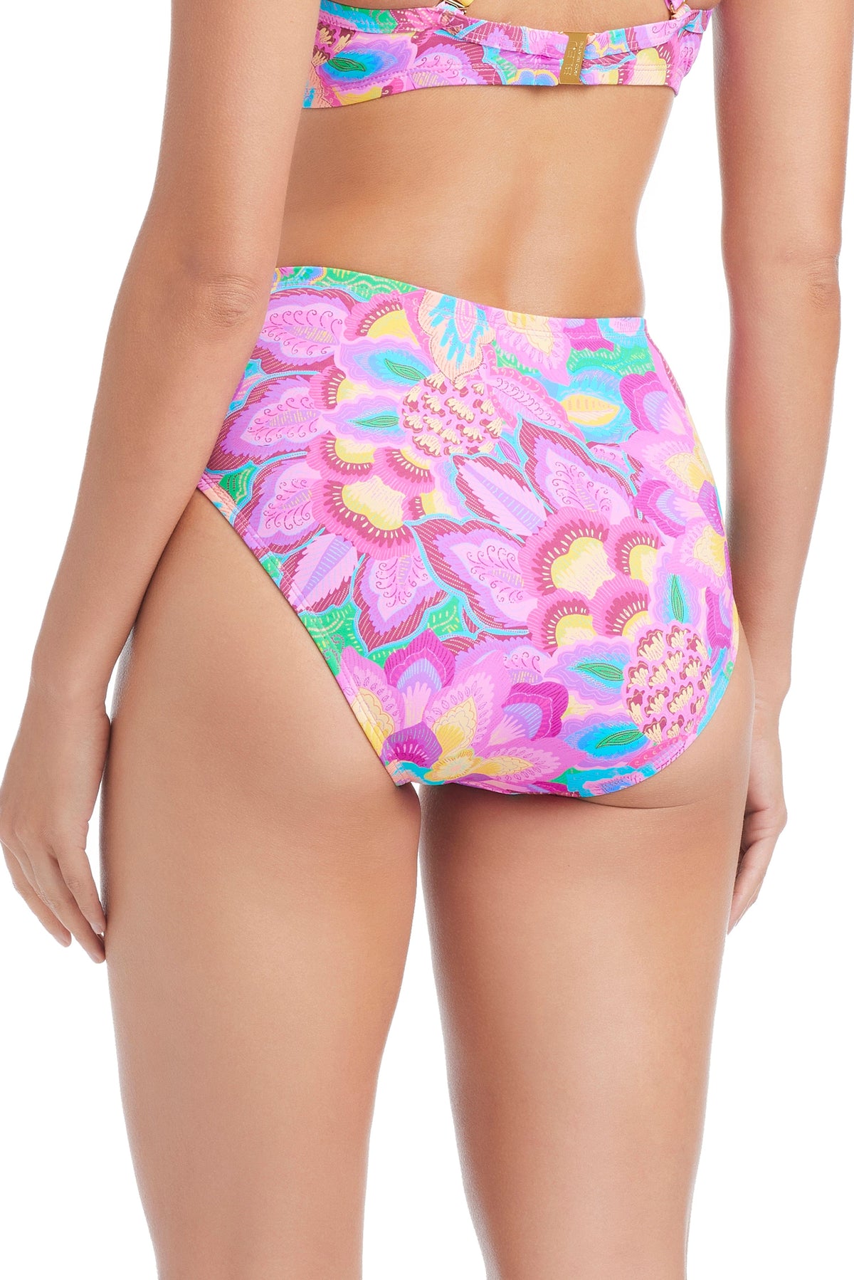 Blue Bleu Rod Dream Weaver high waist bikini bottom with full coverage and stylish design, perfect for beach or poolside wear.