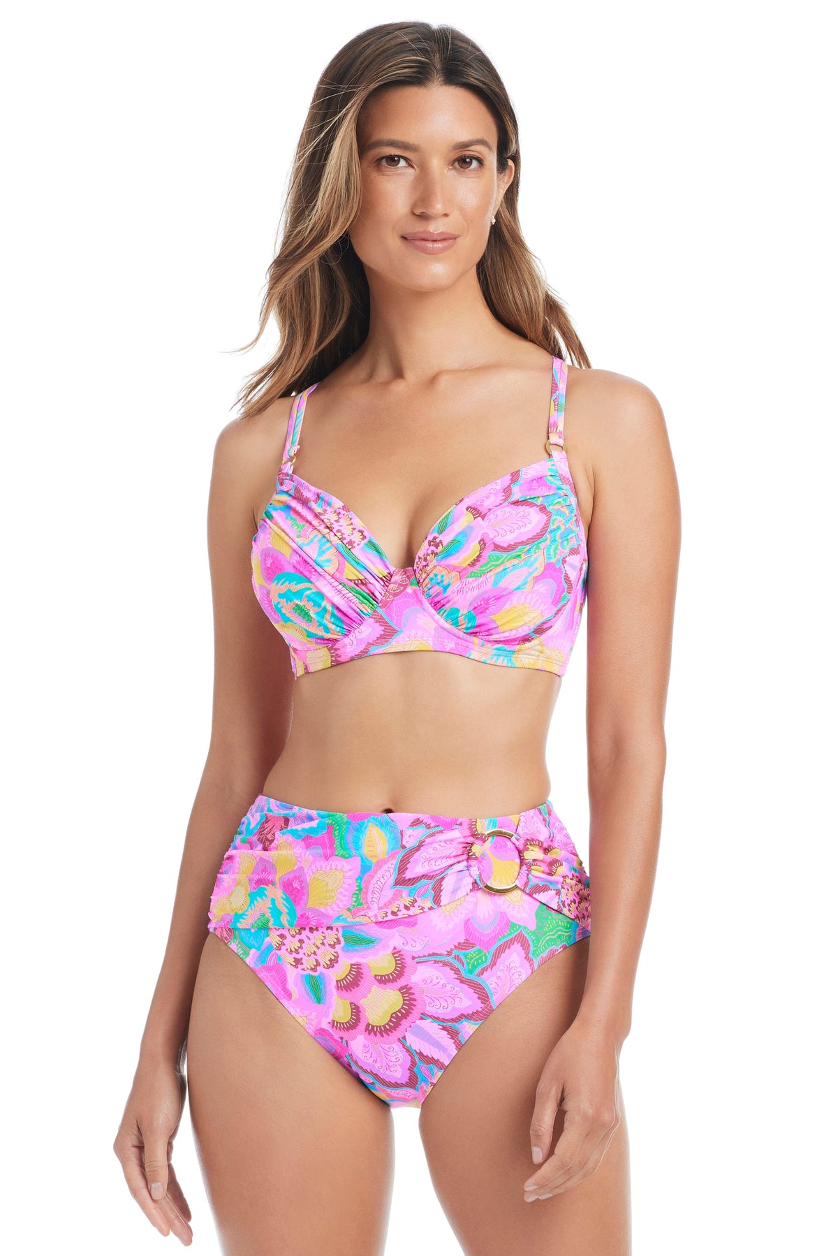 Blue Bleu Rod Dream Weaver high waist bikini bottom with a sleek, fitted design perfect for beachwear and swimming.