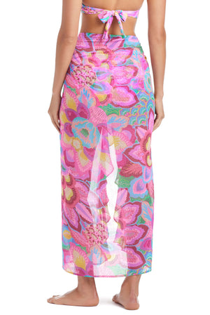 Blue Dream Weaver Sarong Coverup from Bleu Rod, lightweight and stylish sarong for beachwear and poolside fashion.