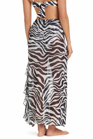 El Morocco Long Ruffle Sarong Coverup