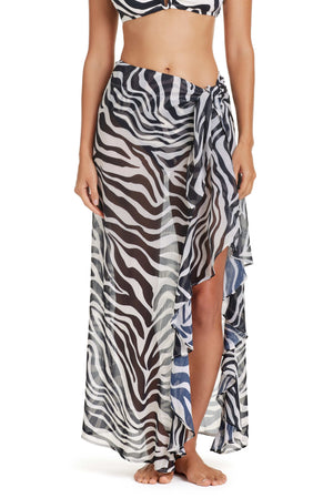 El Morocco Long Ruffle Sarong Coverup