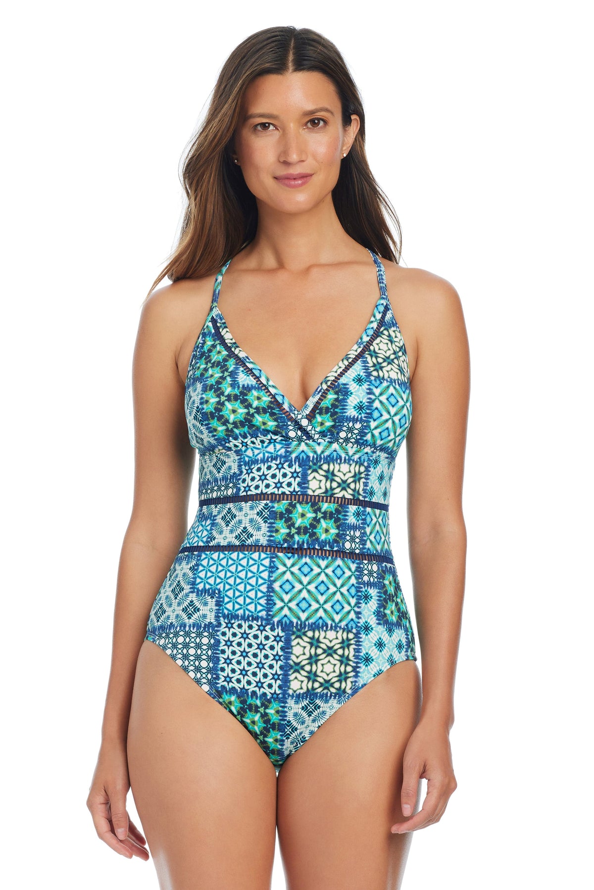 En La Playa Cross Back One Piece Swimsuit - Bleu Rod Beattie