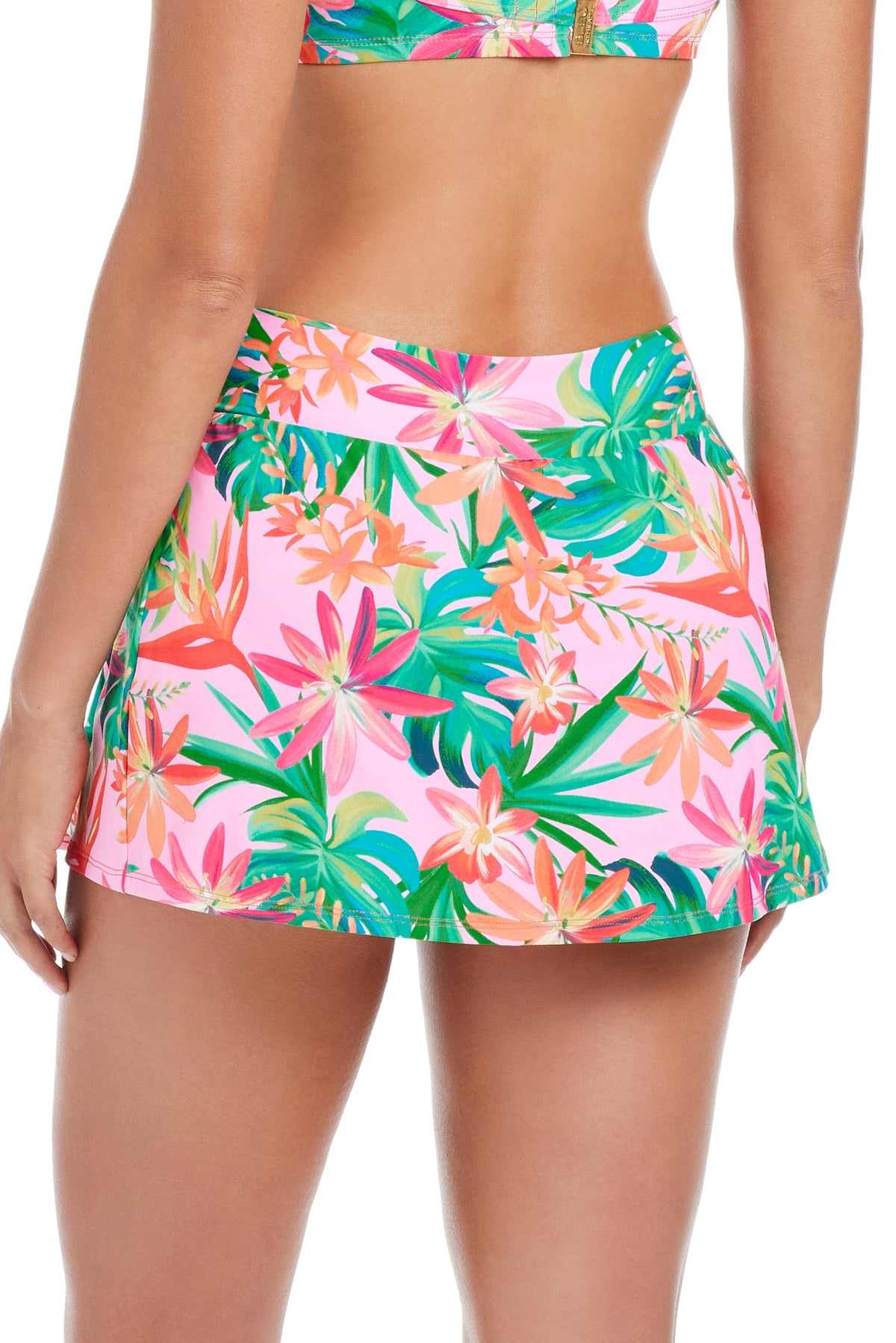Colorful print bikini skirt bottoms