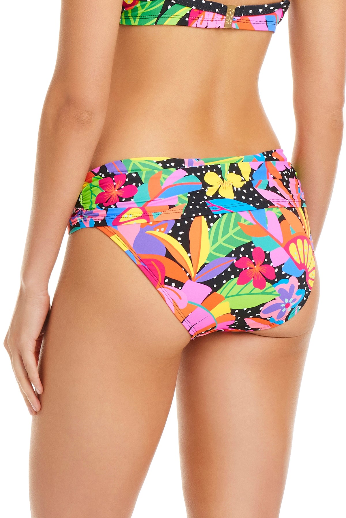 Bleu Rod Extra Bold sarong hipster bikini bottom in vibrant fabric with side tie details, showcasing a stylish swimwear design.