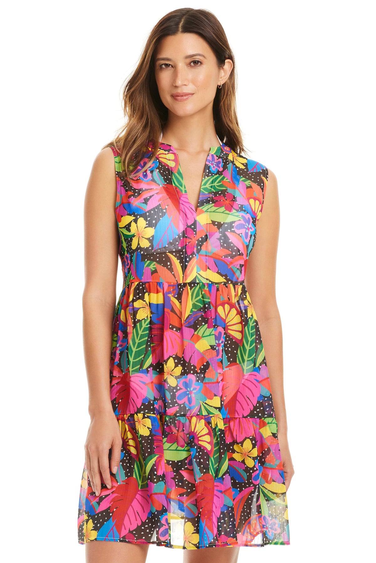 Extra Bold  Premium Chiffon Short Dress - Bleu Rod Beattie