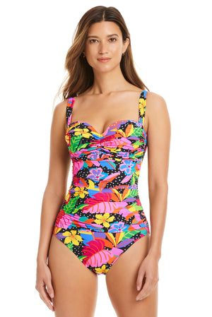 NEW! Extra Bold Shirred One Piece Swimsuit