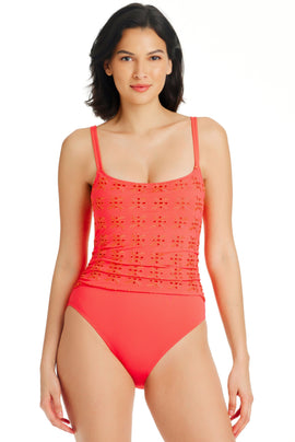 Eyes Wide Open One Piece Scoop Neck Swimsuit - Bleu Rod Beattie