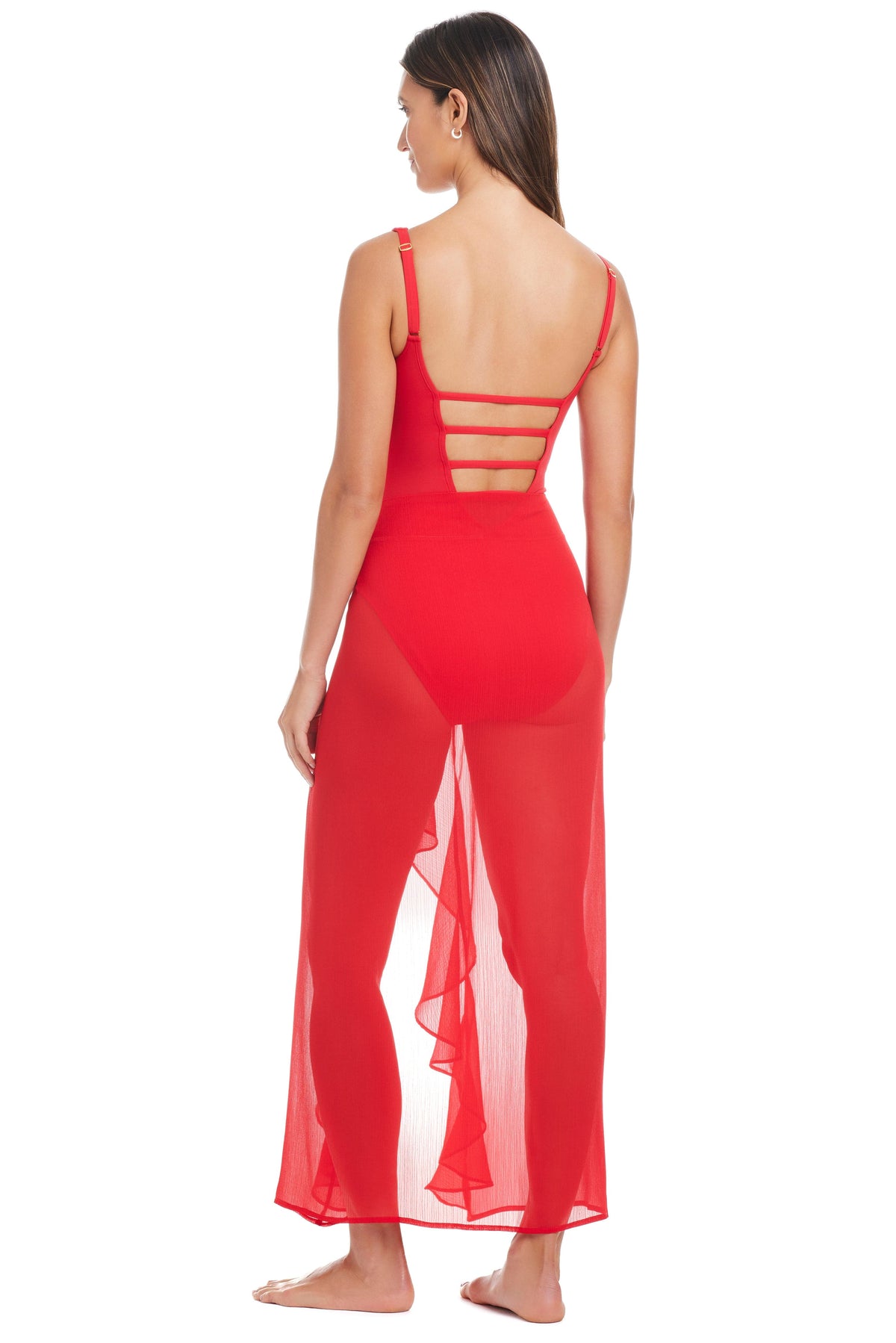 Gypset Long Ruffle Sarong Coverup - Bleu Rod Beattie