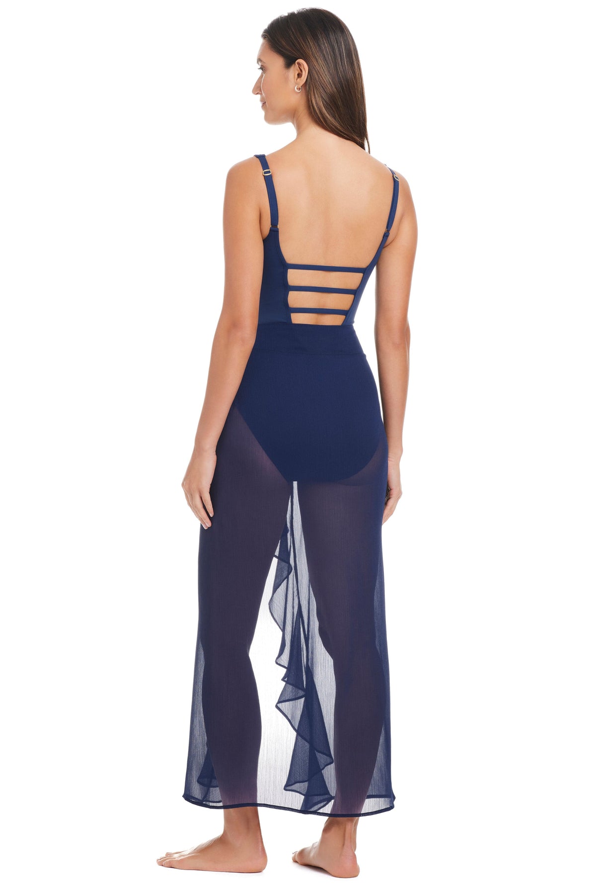 Gypset Long Ruffle Sarong Coverup - Bleu Rod Beattie