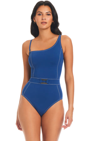 A Fine Line One-Shoulder One-Piece Swimsuit - Bleu Rod Beattie