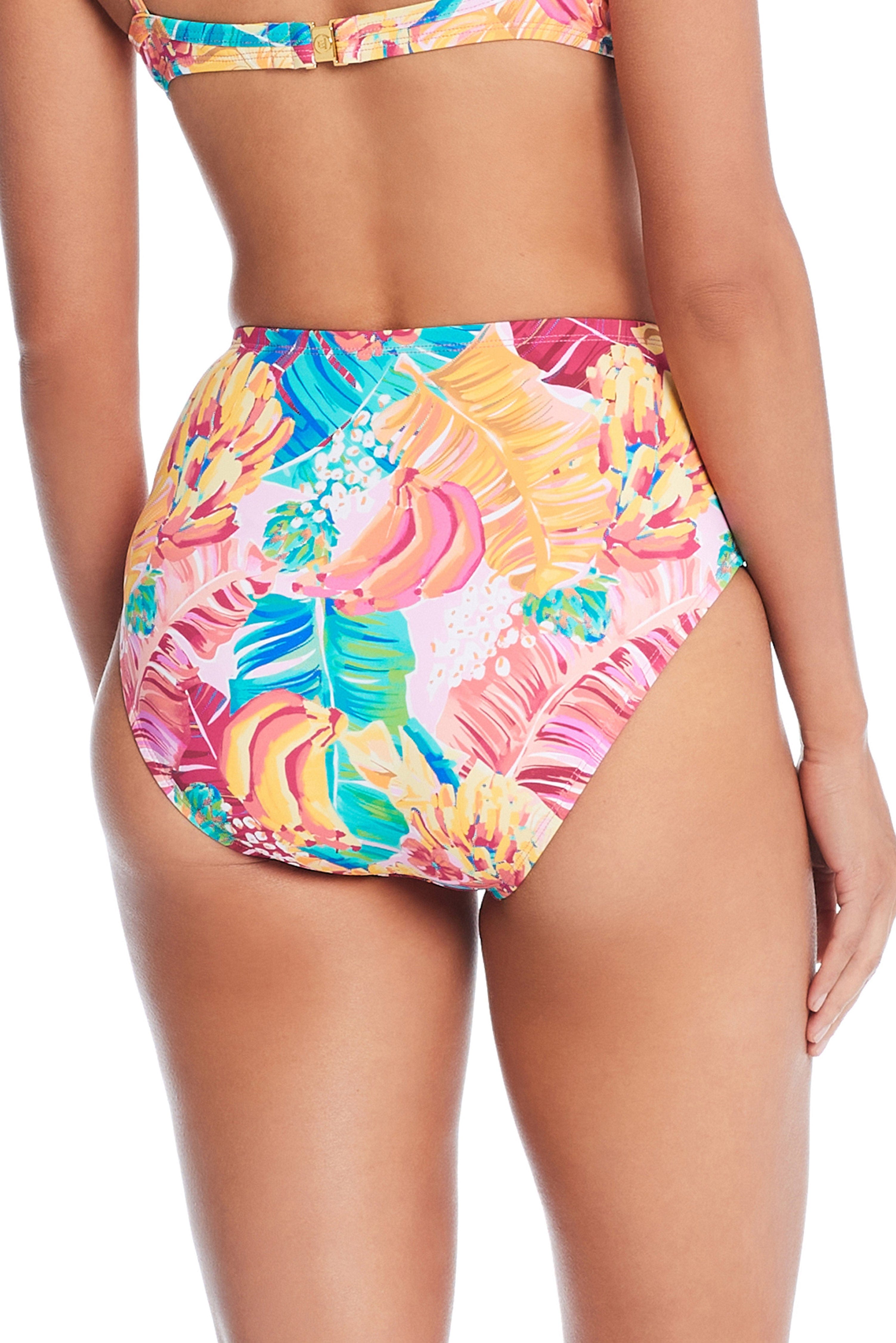 I Like It Shirred High Waist Bikini Bottom Bleu Rod Beattie