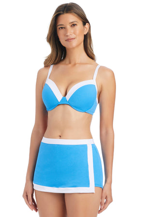 Blue Bleu Rod I'm With The Band D-DD Cup bikini top with over-the-shoulder straps and underwire support, in a stylish design.