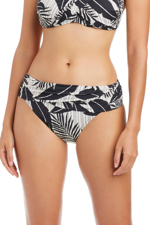 Blue and white striped Bleu Rod Island Time hipster bikini bottom with side ties and a comfortable fit.
