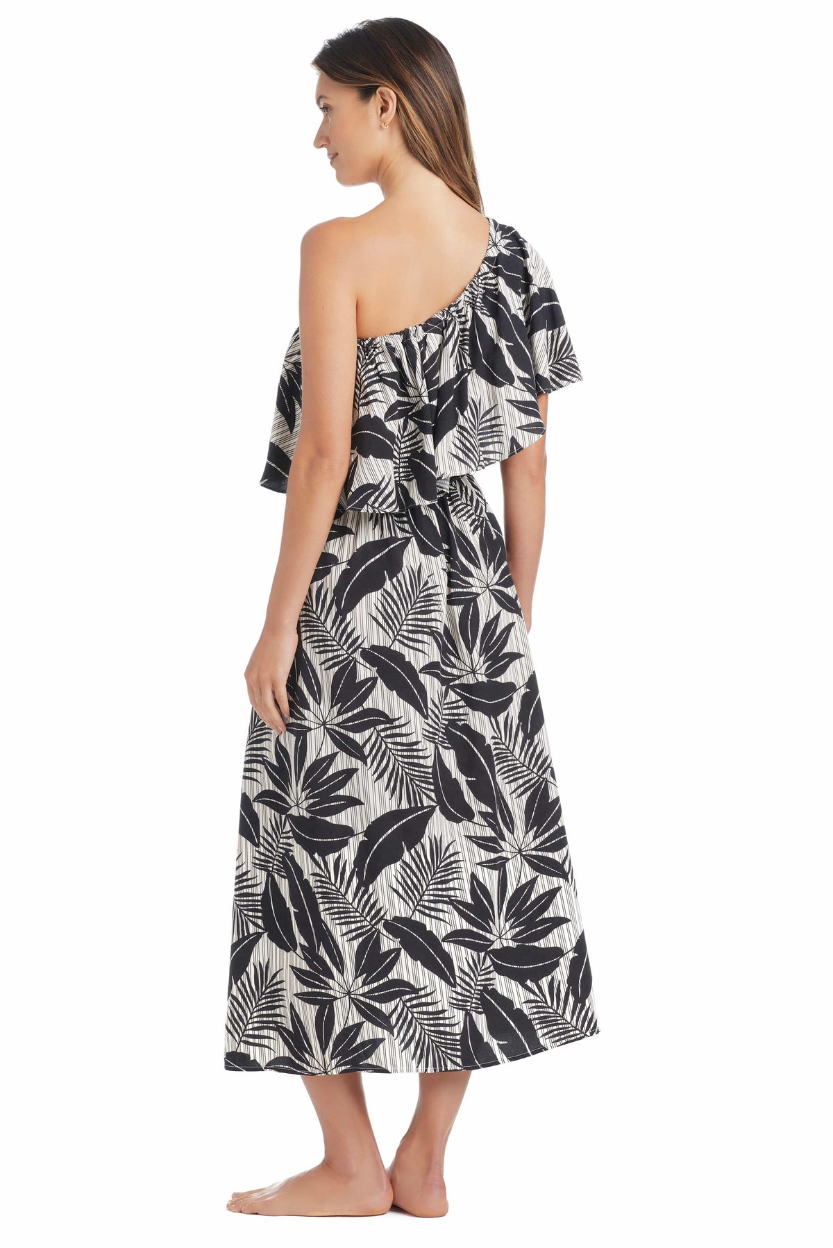 Bleu Rod Island Time dress coverup featuring lightweight fabric and tropical print, perfect for beach or poolside wear.
