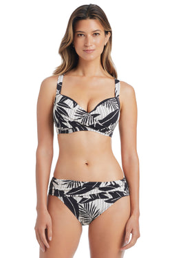 Black Bleu Rod Island Time underwire bikini top with D-DD cups, featuring supportive design and adjustable straps.
