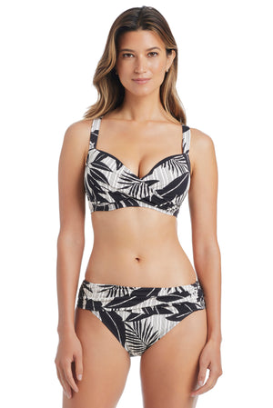 Black Bleu Rod Island Time underwire bikini top with D-DD cups, featuring supportive design and adjustable straps.