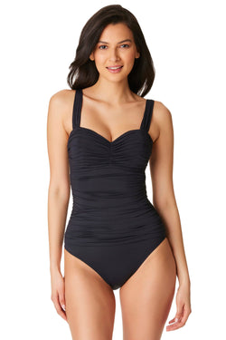 Kore One Piece Shirred Bandeau Swimsuit - Bleu Rod Beattie