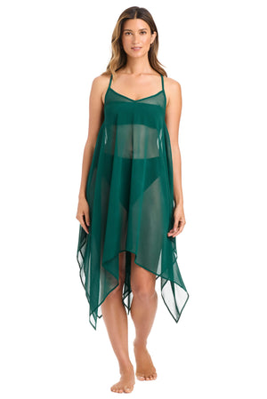 Blue Bleu Rod La Cote D'Azur dress coverup, lightweight and breezy, with a flowy silhouette perfect for beach or poolside wear.