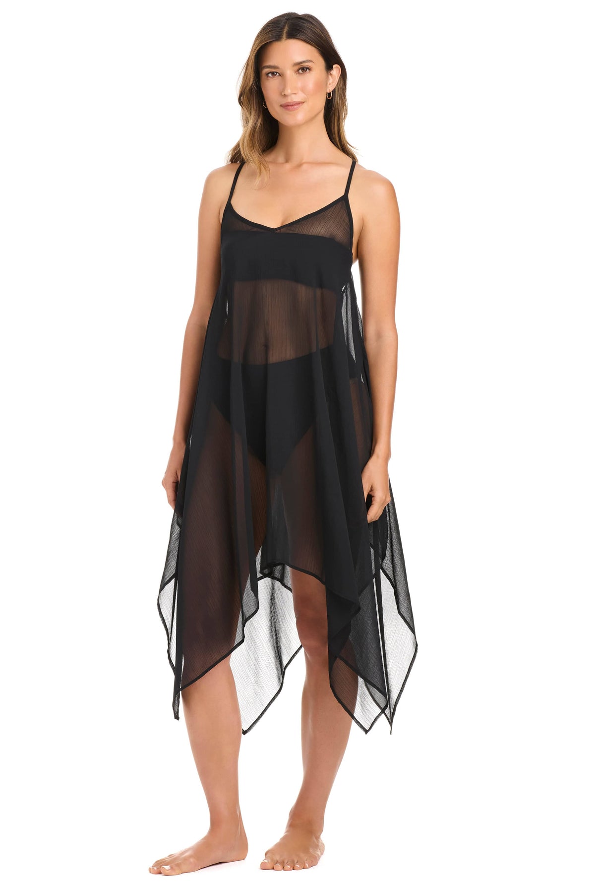 Blue Bleu Rod La Cote D'Azur dress coverup, lightweight beach cover up with flowing fabric, ideal for summer and poolside wear.