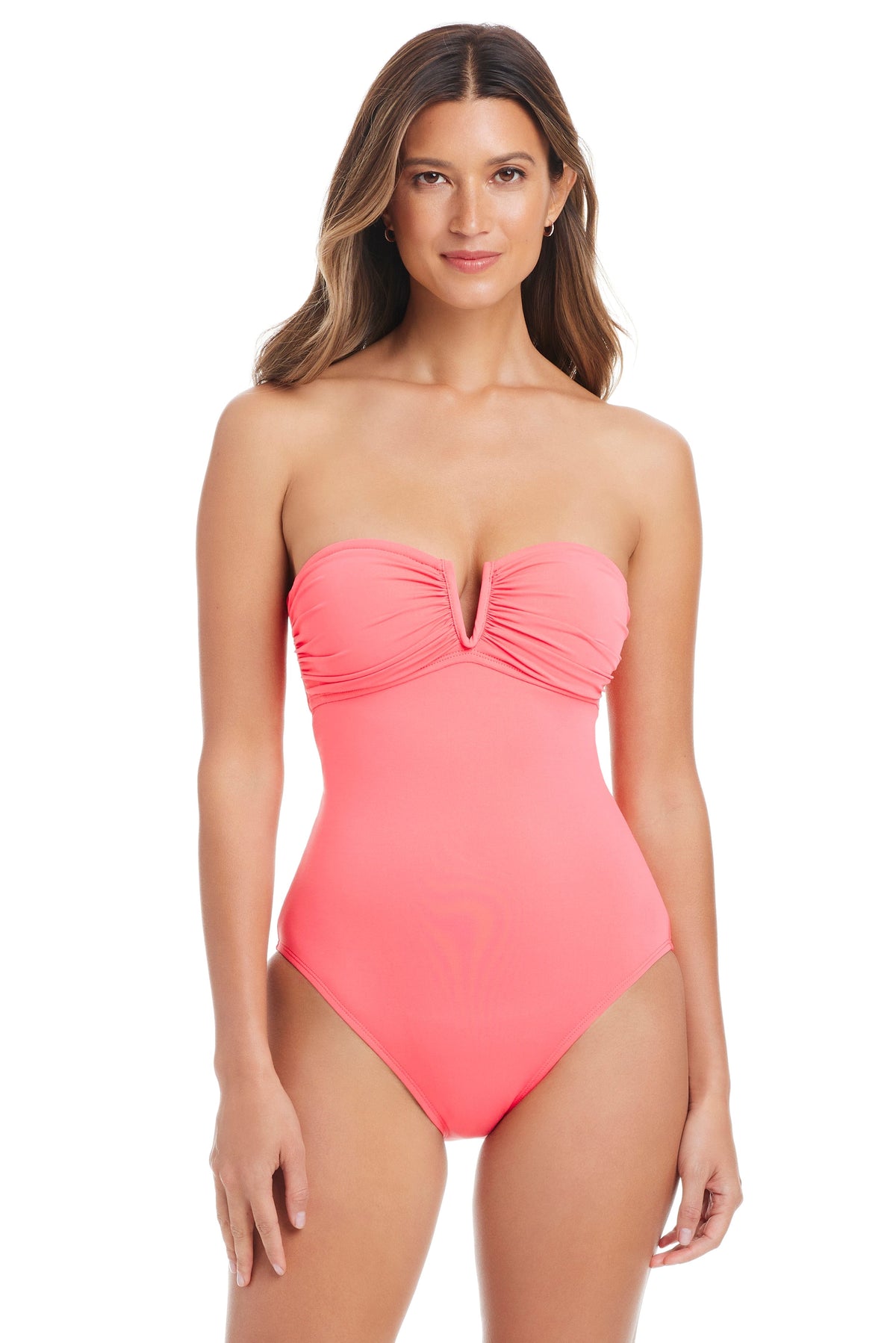 La Cote D'Azur Women's V Wire Bandeau One Piece Swimsuit - Bleu Rod Beattie