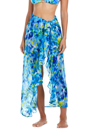 Life's A Beach Long Ruffle Sarong Cover Up - Bleu Rod Beattie