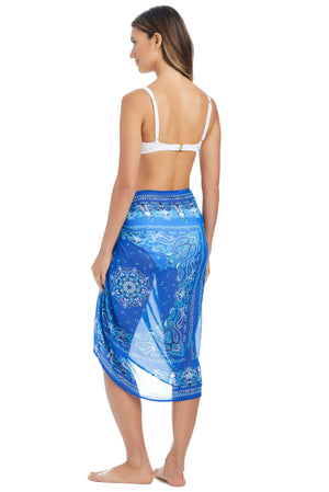 Bleu Rod Meet Me In Sorrento Pareo Coverup with floral print, lightweight fabric, styled as a stylish beachwear cover-up.
