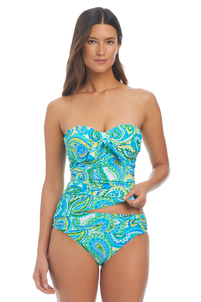 【SUNDAY MOORE】Shabby Checkerboard Tankini ★Green all-over-print-one-piece-