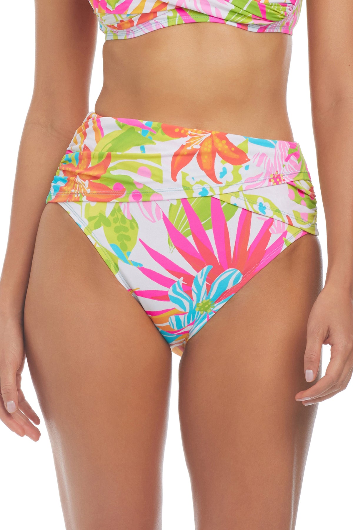 Packing a Punch Hi-Waist with Sarong Waist Band and Tummy Tuk Bottom - Bleu Rod Beattie