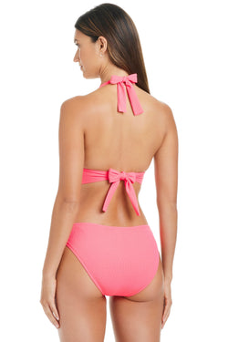 Pique Ole Halter Bikini Top - Bleu Rod Beattie