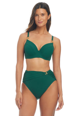 Pique Ole Over the Shoulder Underwire D-DD Cup Bikini Top