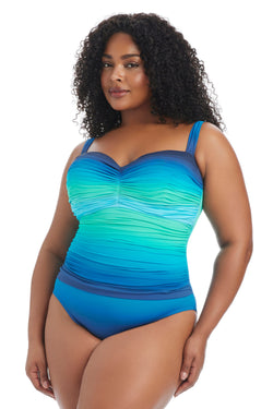Desert Mirage Plus Mio One-Piece Swimsuit - Bleu Rod Beattie