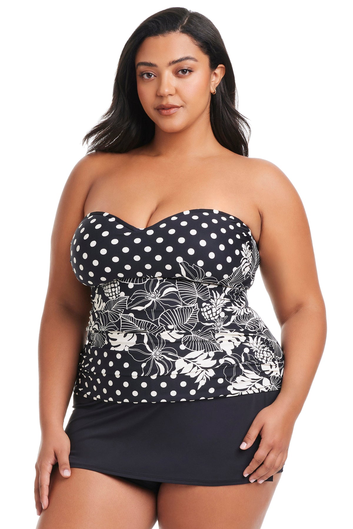 Plus Size Double Trouble Shirred Bandini Top - Bleu Rod Beattie