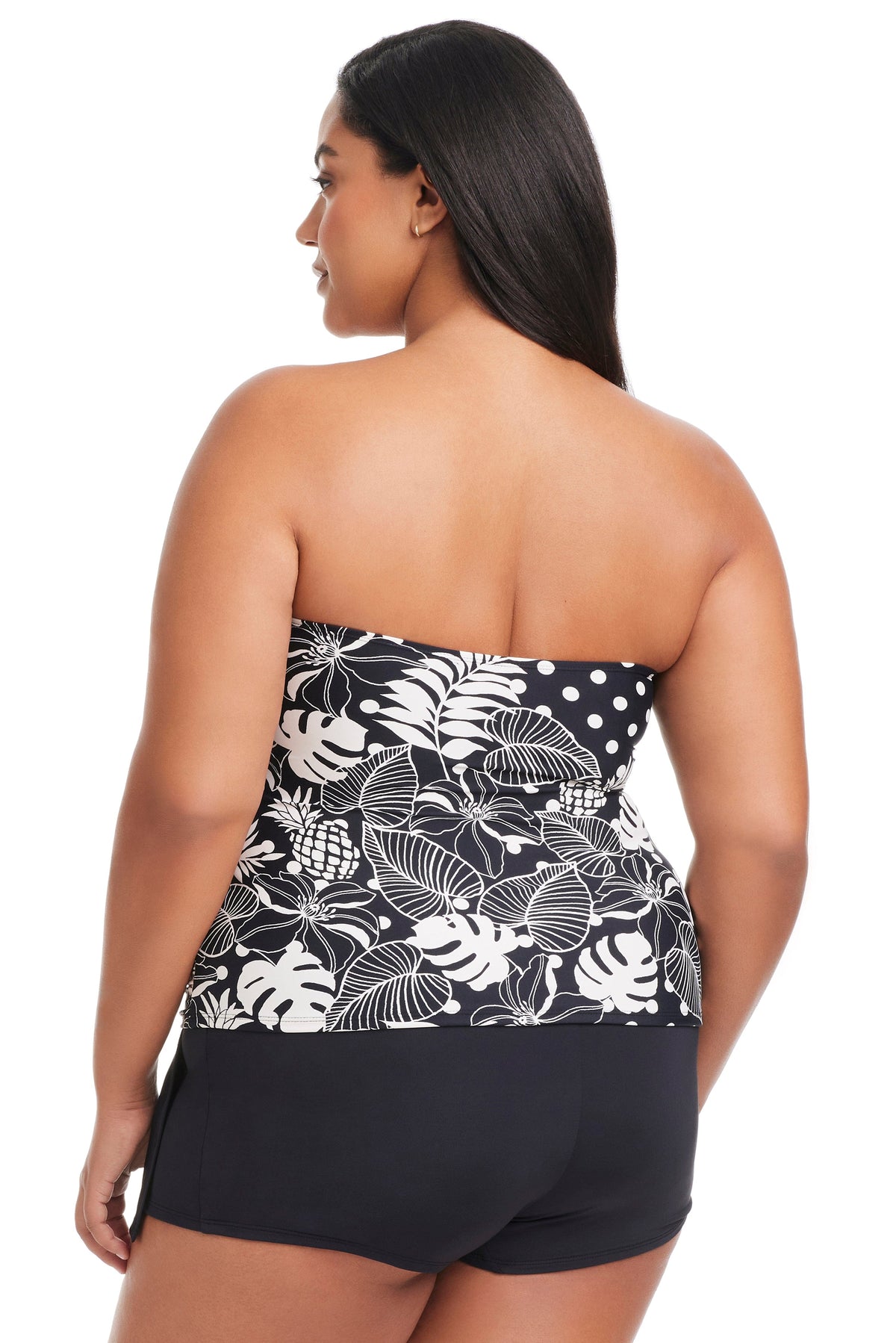 Plus Size Double Trouble Shirred Bandini Top - Bleu Rod Beattie