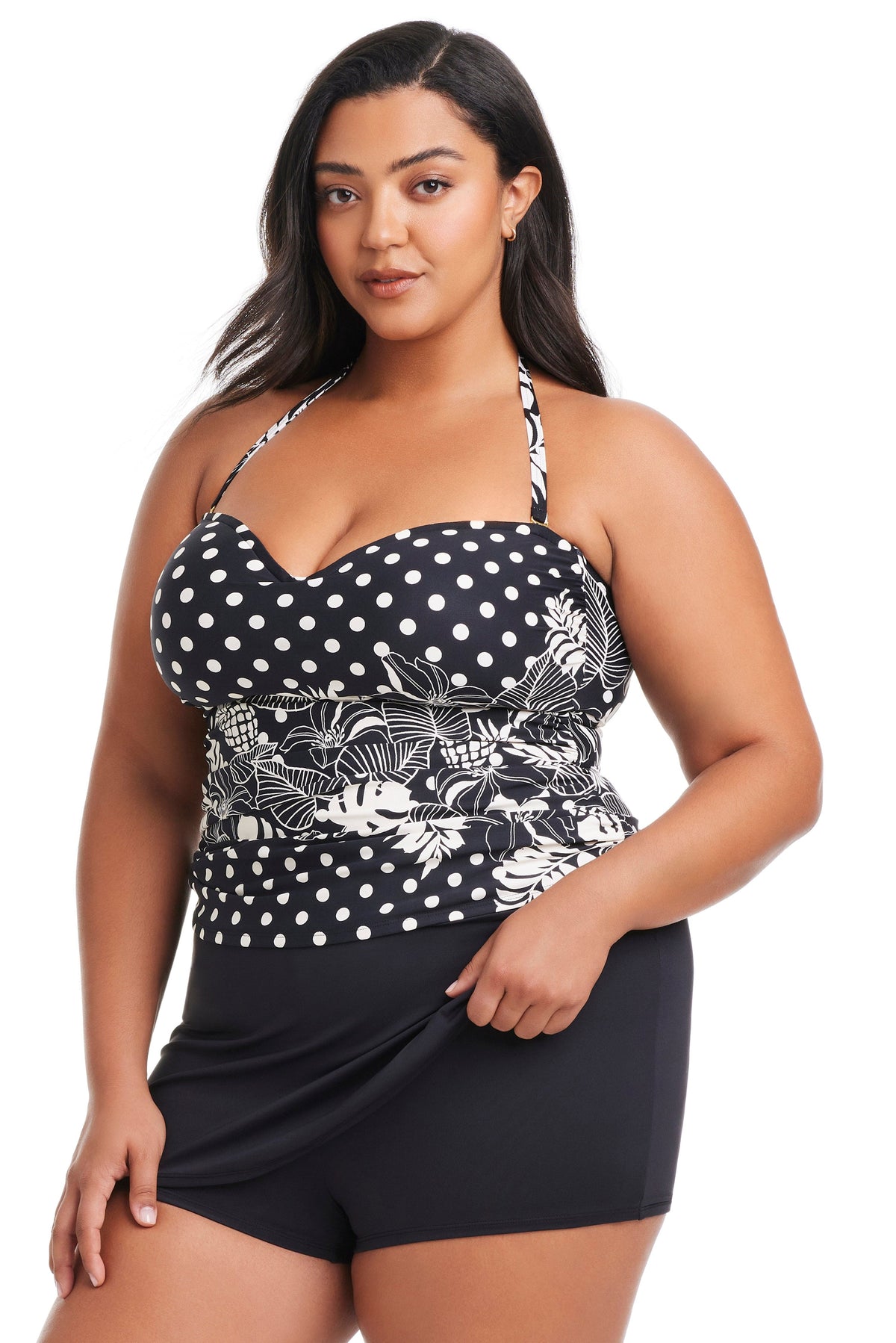Plus Size Double Trouble Shirred Bandini Top - Bleu Rod Beattie