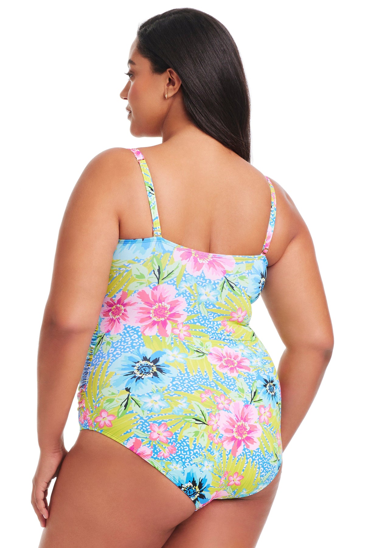 Plus Size Let's Get Away Shirred One Piece Swimsuit - Bleu Rod Beattie