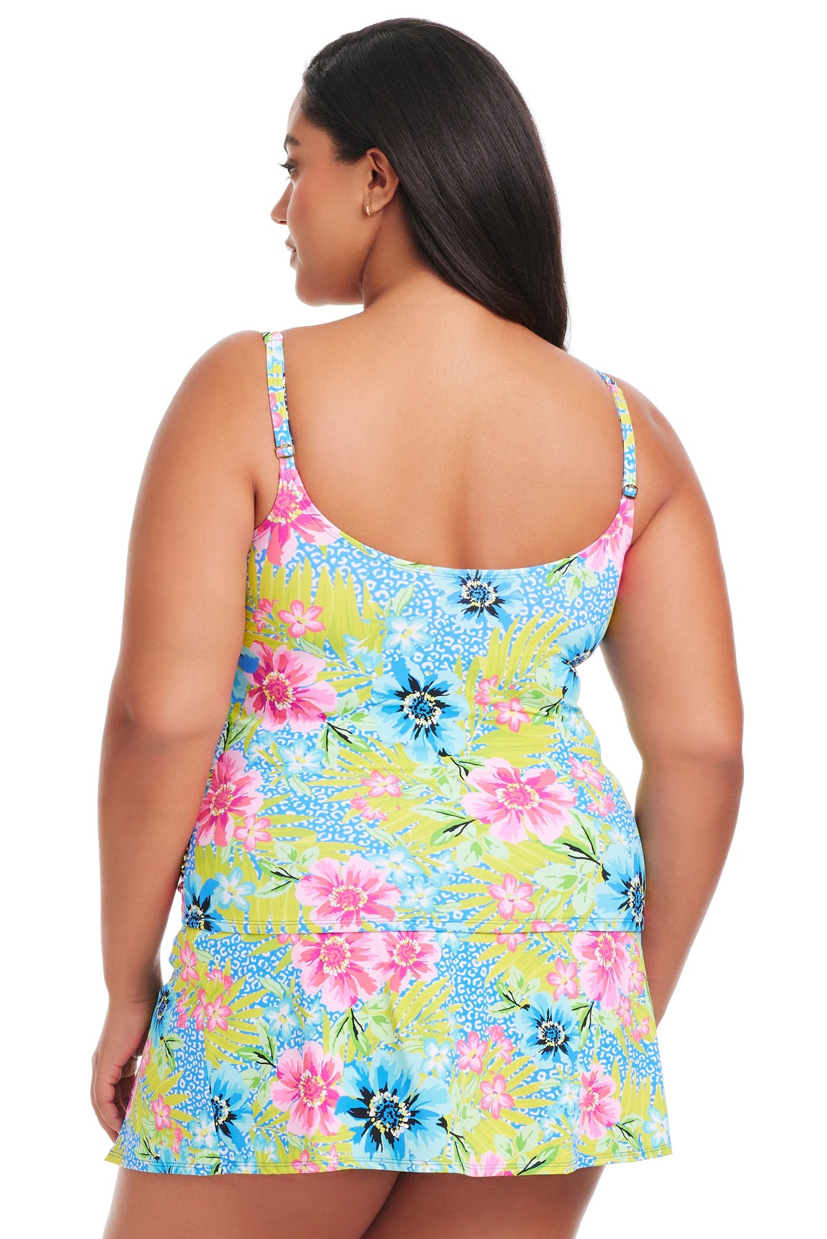 Plus Size Let's Get Away Scoop Neck Tankini Top - Bleu Rod Beattie