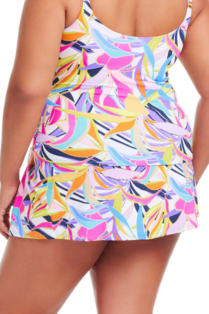 Plus Size Living Color Draped Skirted Hipster Bottom
