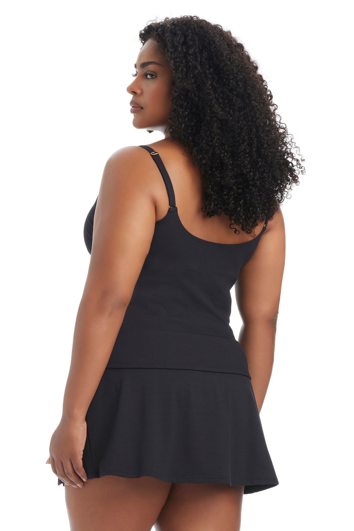 Plus size Pique Ole Plus V-neck Tankini Swim Top by Bleu Rod Plus, featuring a stylish design and comfortable fit.