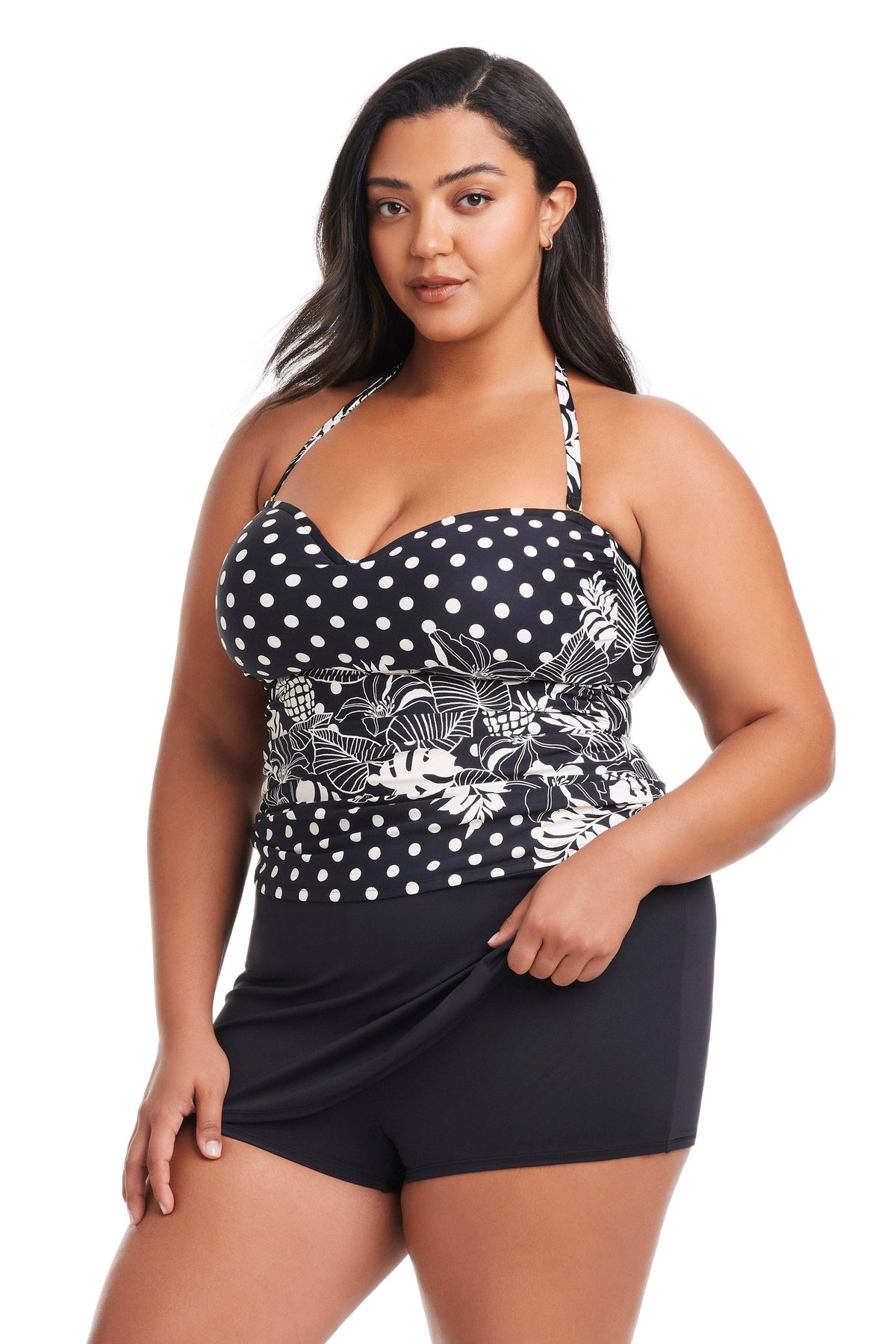 Plus Size Double Trouble Skirted Boy Short Bottom - Bleu Rod Beattie