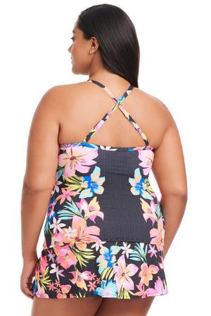 NEW! Plus Size Sweet Escape Hi-Neck Tankini Top