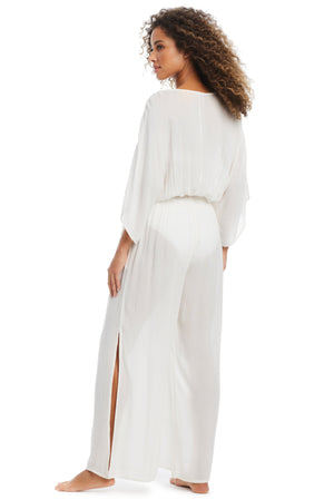 Pool Party Jumpsuit W/ Side Pkts & Slits Coverup - Bleu Rod Beattie